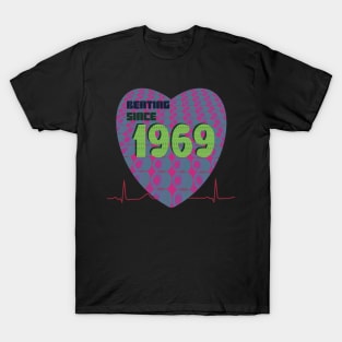 1969 - heart beating since with musical notes overlay T-Shirt